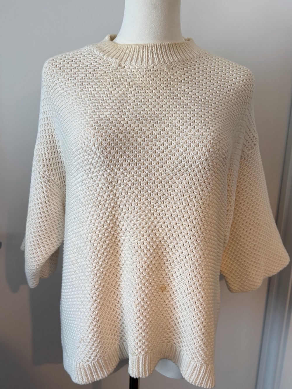 J Crew Cream Knit Boxy Sweater